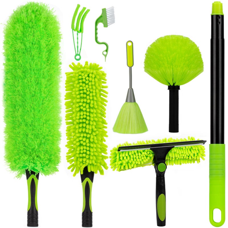 CALBEAU 15 Foot Dusters for Cleaning Duster with Extension Pole 715ft Microfiber Feather Duster Used for Cleaning Ceiling Fan High Window Blinds Shutters Sofa Cobweb Duster for Home 14 PCS